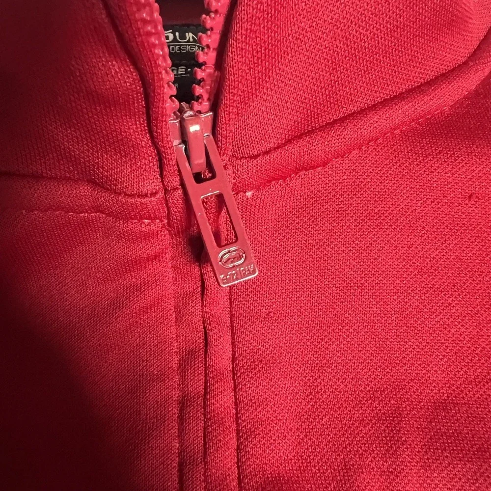 Y2K Ecko Unltd. Red Full Zip Track Jacket Mens 2XL Color Block Logo